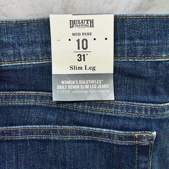 NWT Duluth Trading Duluthflex daily denim slim leg jeans - Size 10 - G11 - Picture 3 of 3